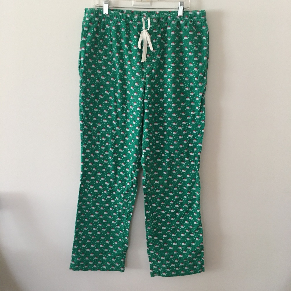 Vineyard Vines Green Santa Whale Pajama Pants